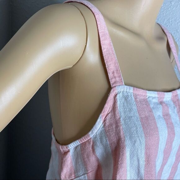 Abound Peach / Pink and White Vertical Striped Cropped Tank Size Small - Picture 4 of 11